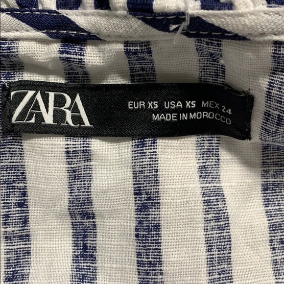 NWOT. Zara Linen Striped Midi Dress. Size XS. - Picture 6 of 8